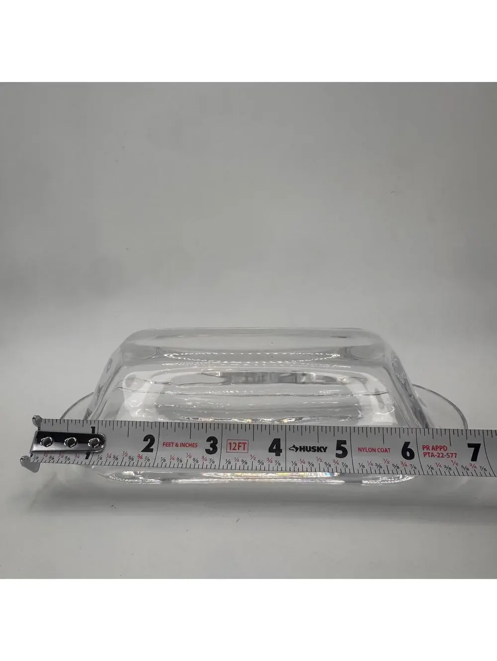 Vintage Clear Glass Butter Dish with Lid | Farmhouse Kitchen Decor, Mid Century